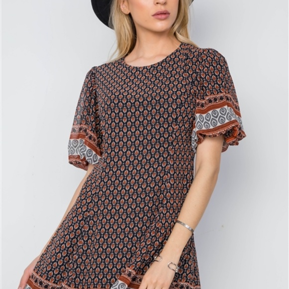 MULTI PRINT SWING DRESS - Picture 5 of 5